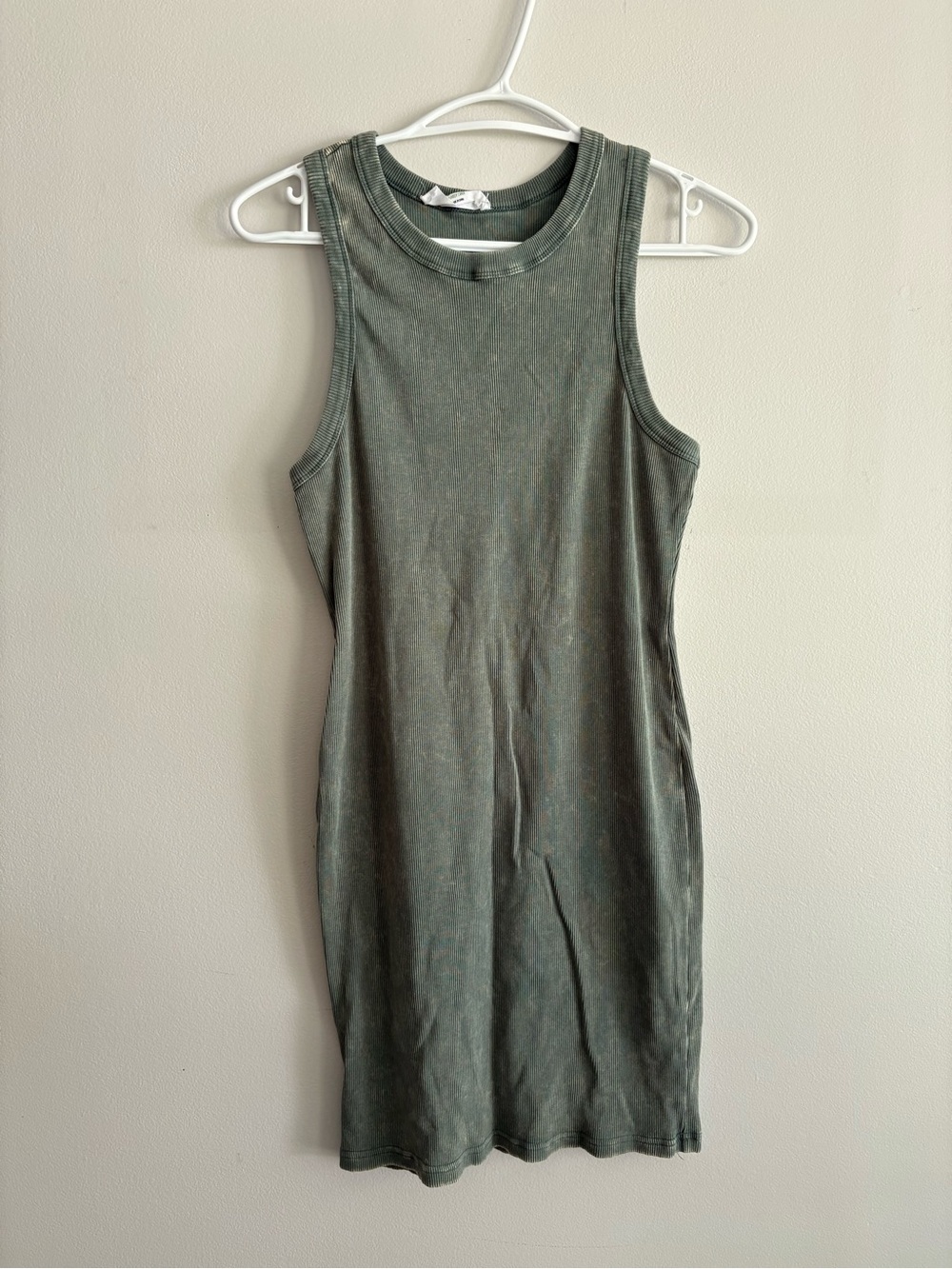 Double Zero Olive Green Sleeveless Tank Mini Dress